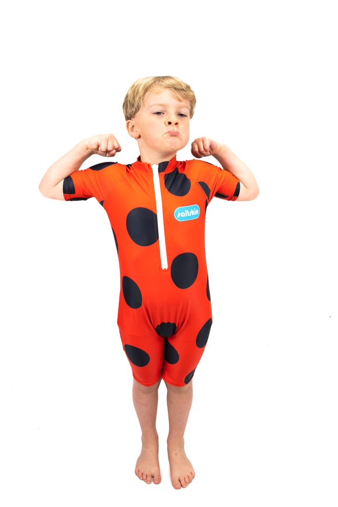 Saltskin Ladybird Kid Sun Suit shorty