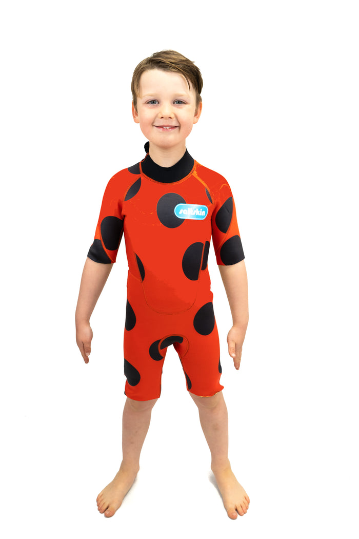 Saltskin Ladybird 2/2 mm Kid shorty wetsuit Flat lock