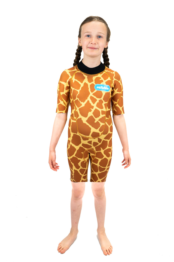 Saltskin Giraffe 2/2 mm kid shorty wetsuit Flat lock