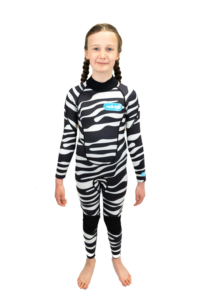 Saltskin Zebra 3/2 mm Full Kid wetsuit Flat lock