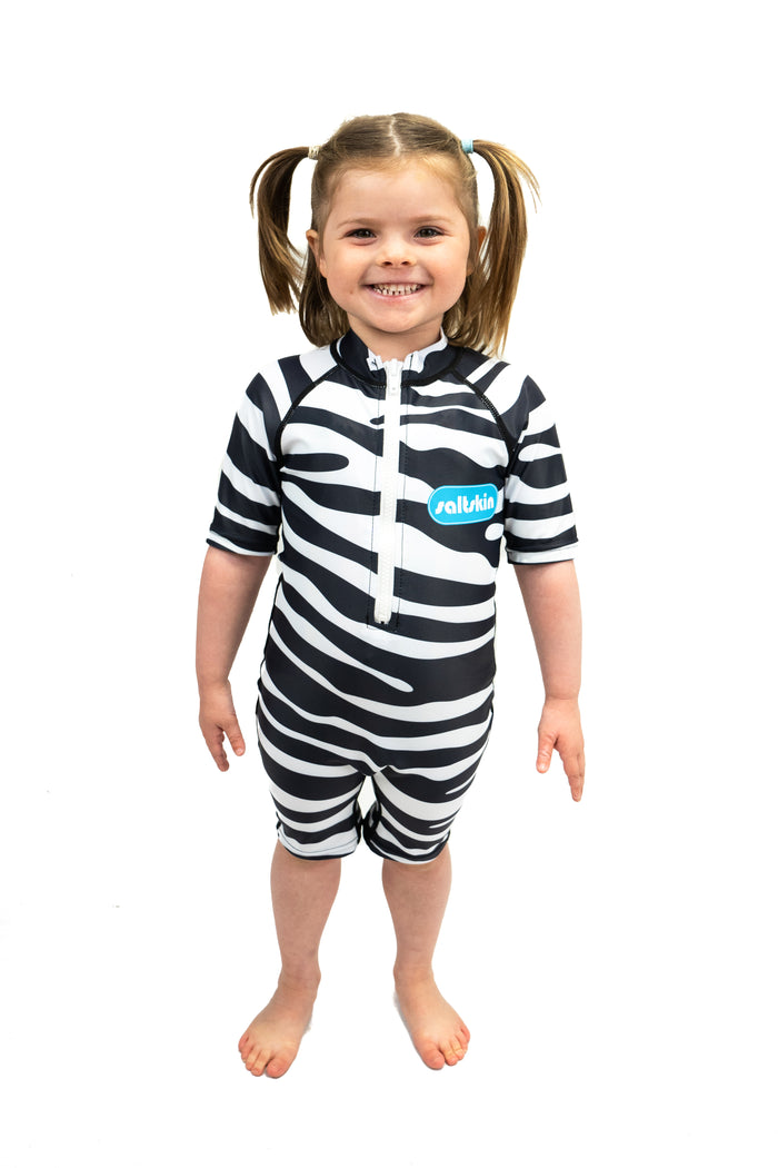 Saltskin Zebra Kid Sun suit shorty