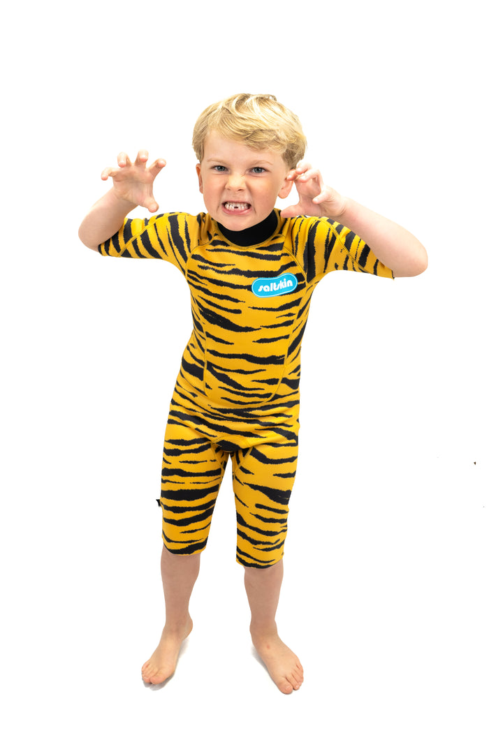 Saltskin Tiger 2/2 mm Kid shorty wetsuit Flat lock